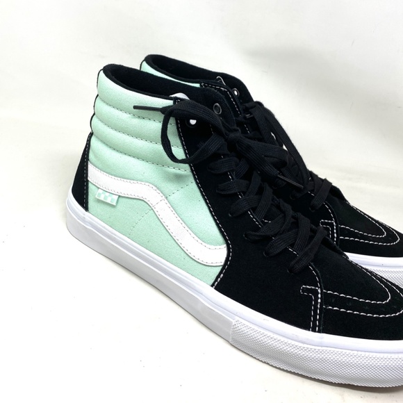 VANS Sk8-Hi Skate Shoes For Men Canvas Suede Black Mint Sneakers VN0A5FCCM2T - Picture 4 of 10